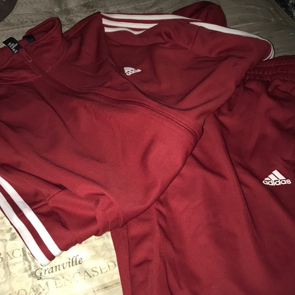 red adidas sweatsuit womens